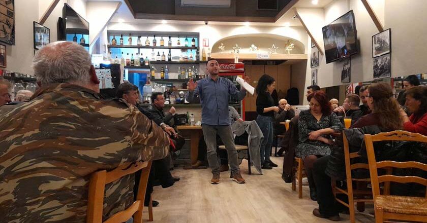 Ομιλία του υποψήφιου βουλευτή νομού Λέσβου με το ΚΚΕ, Σταύρου Μαντατή, στη Στύψη