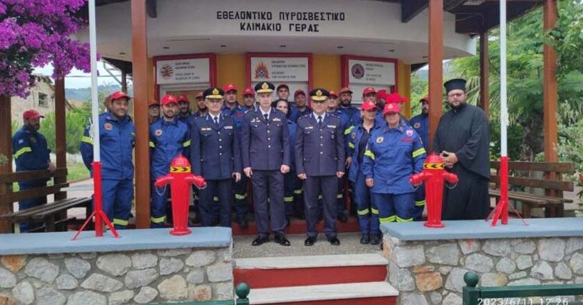 Υπό την καθοδήγηση του ΠΣ το Εθελοντικό Πυροσβεστικό Κλιμάκιο Γέρας