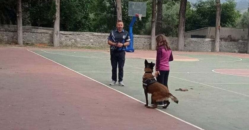 Επίσκεψη του αστυνομικού σκύλου στα Δημοτικά Σχολεία Καλλονής και Ερεσού