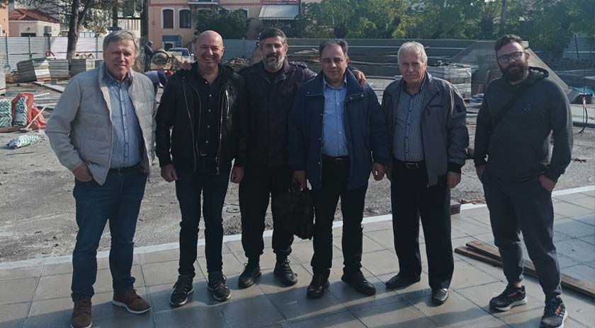 Επίσκεψη Δημάρχου Μυτιλήνης στο Δημαρχείο Ευεργέτουλα και στο έργο ανάπλασης της πλατείας Ιππείου