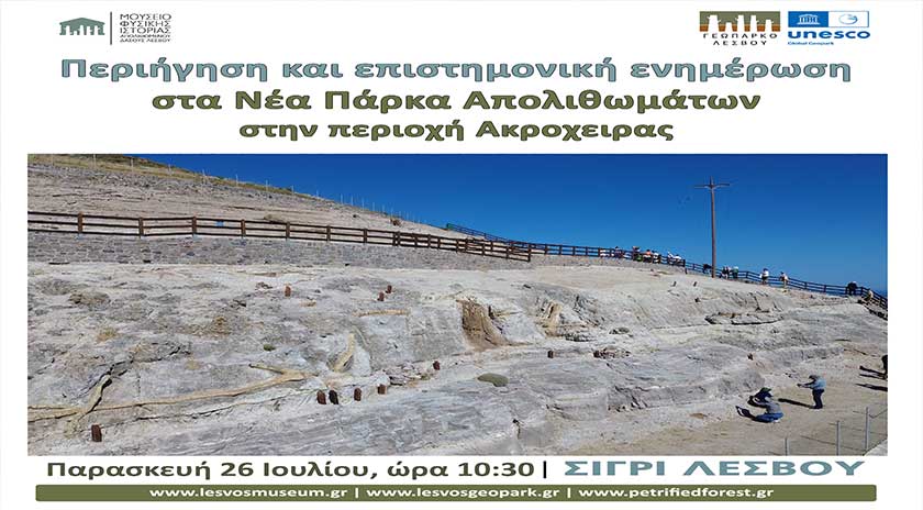 Τα νέα ευρήματα στα Νέα Πάρκα Απολιθωμάτων κατά μήκος του οδικού άξονα Καλλονής-Σιγρίου