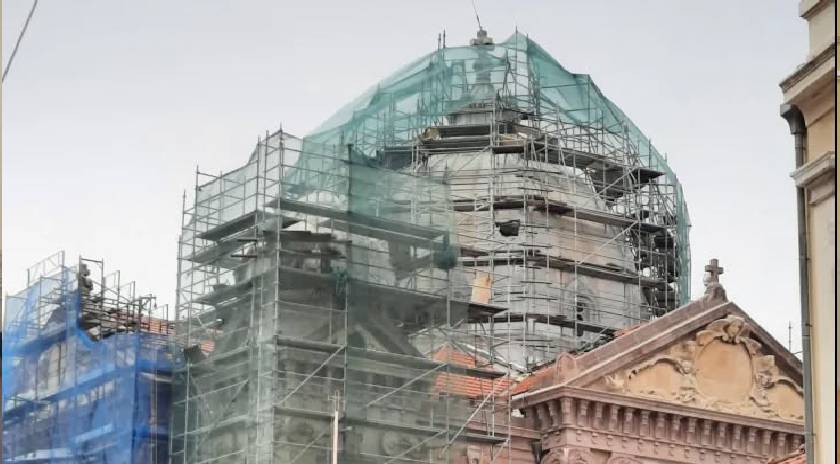 Αρχίζει η συντήρηση στον κεντρικό τρούλο του Αγίου Θεράποντα