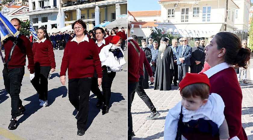 Mαθήτρια ΕΠΑΛ, μητέρα 3 παιδιών, παρέλασε αγκαλιά με το μωράκι της στο Πλωμάρι