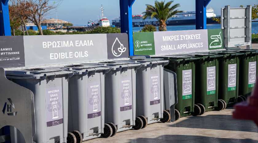 Τοποθέτηση κάδων στις «Γωνιές Ανακύκλωσης» από τον Δήμο Μυτιλήνης