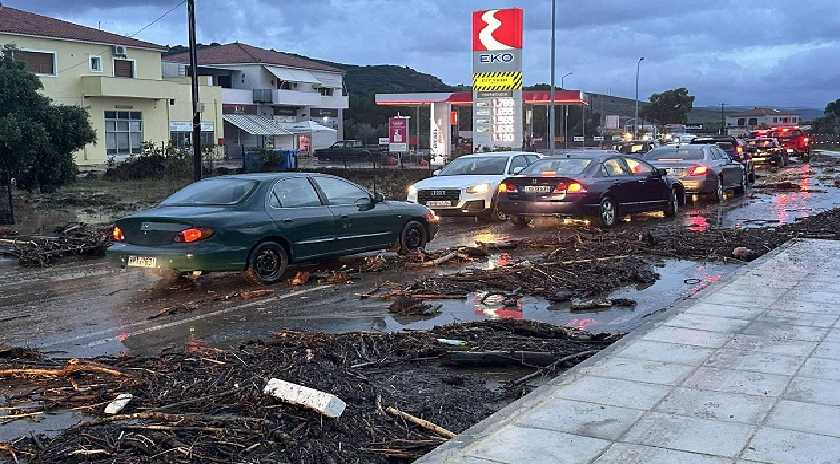 Πλημμύρισε η Καλλονή και η Σκάλα Καλλονής-Μεγάλες ζημιές Ανακοίνωση Δήμου Δυτικής Λέσβου