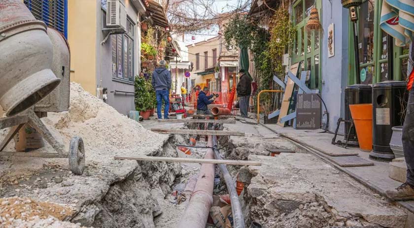 Αυτοψία Π. Χριστόφα στα έργα στο κέντρο της Μυτιλήνης